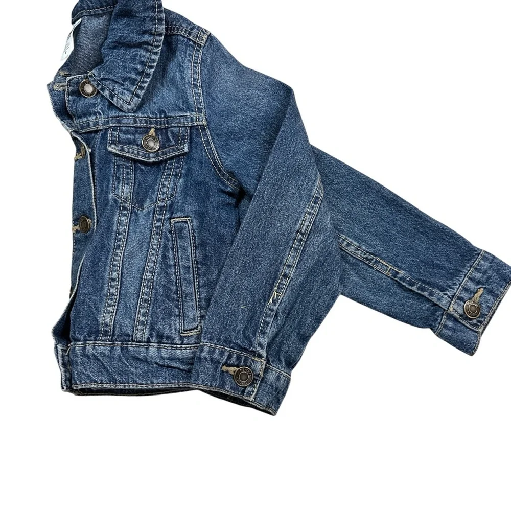 Carters Girls Denim Blue Jean Jacket Pockets 5/5A Preowned